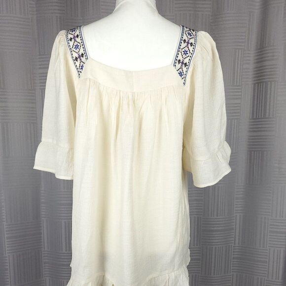 Blu Pepper Embroidered Ruffle Trim Blouse #044 - Picture 8 of 11